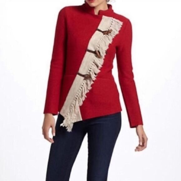 ANTHROPOLOGIE Sparrow Clancey Toggle Jacket Fringe Medium @B3 - Picture 14 of 14